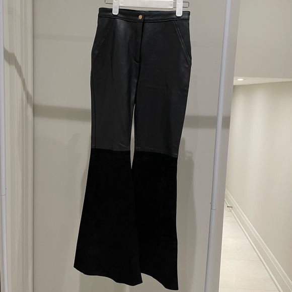 BO.BÔ LEATHER FLARE PANTS SIZE P - Picture 1 of 4
